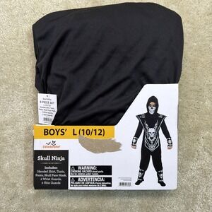 Fun World Silver Skull Ninja Halloween Costume Multicolor Size Boys L (10/12)